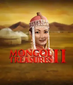 Explore the rich culture of Mongolia with the Mongol Treasures 2 game by Endorphina, featuring a graceful Mongolian woman dressed in traditional attire against a pastoral Mongolian steppe backdrop. This graphic portrays the beauty of Mongolian culture, delivering a distinctive cultural journey. 